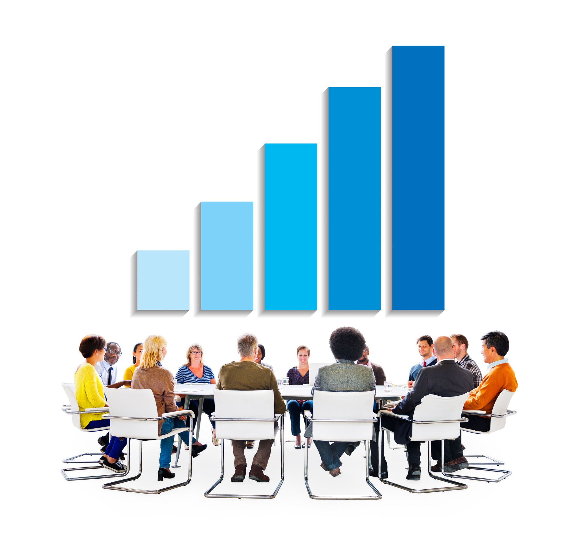 Grupo de gente de negocios discutiendo Crecimiento empresarial