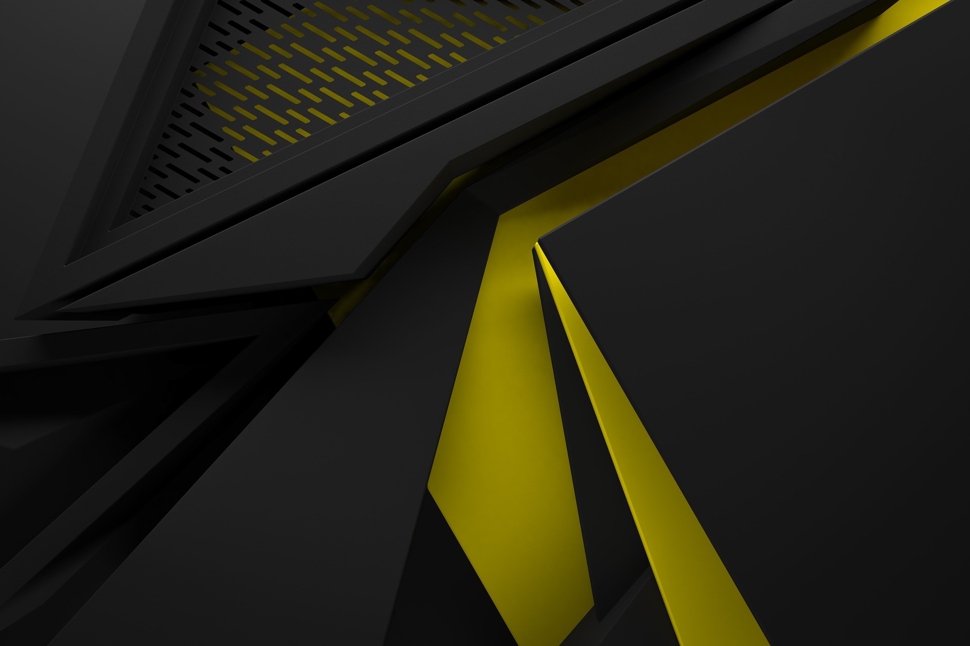 negro amarillo oscuro Resumen gráfico forma fondo 3d ilustración origami patrón de papel.